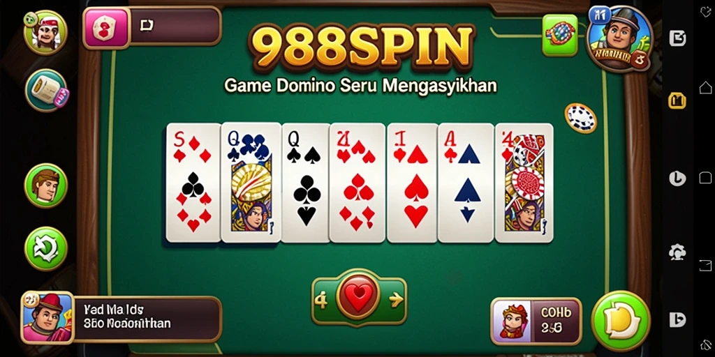 Screenshot gameplay 988SPIN menampilkan momen seru permainan Domino.