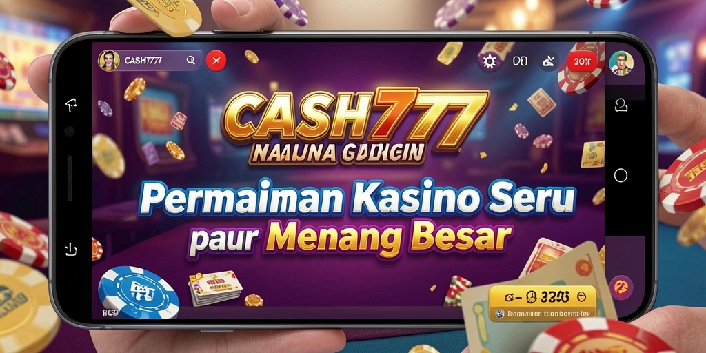 Screenshot gameplay <strong>CASH777</strong> yang menampilkan suasana kasino yang menyenangkan.