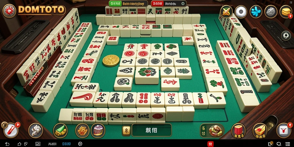 Screenshot utama DOMTOTO menampilkan gameplay Mahjong yang seru.