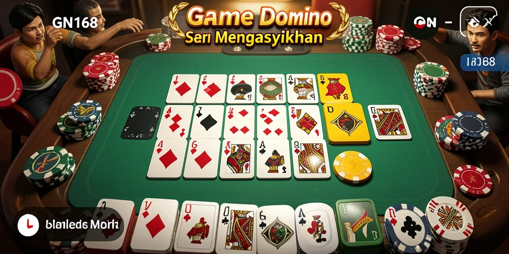 Screenshot gameplay menarik dari GN168 yang menampilkan kartu Domino.