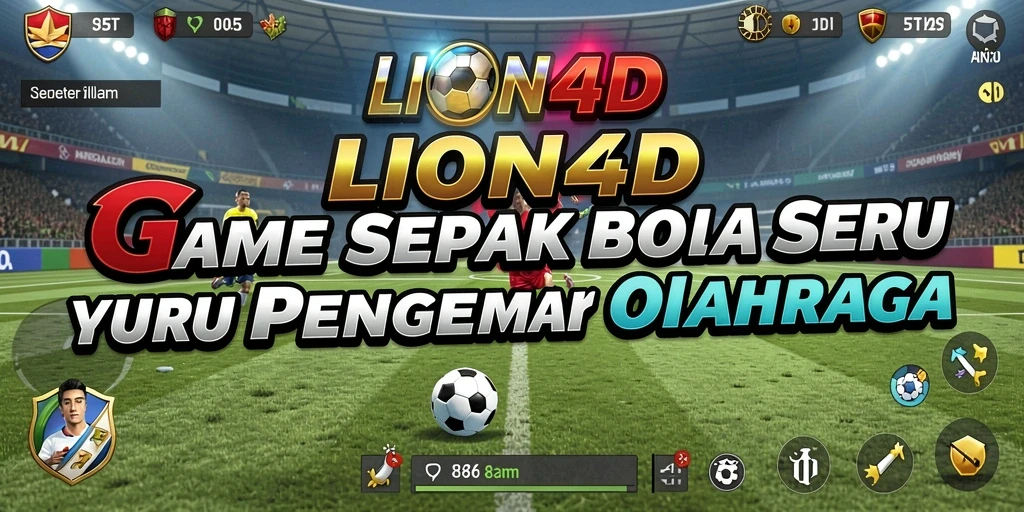 Screenshot gameplay LION4D saat pertandingan sepak bola.