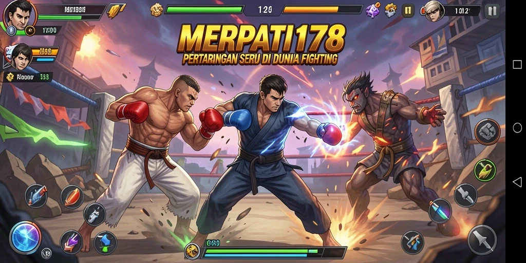 Screenshot gameplay MERPATI178 menunjukkan pertarungan yang intens dan grafis yang menarik.