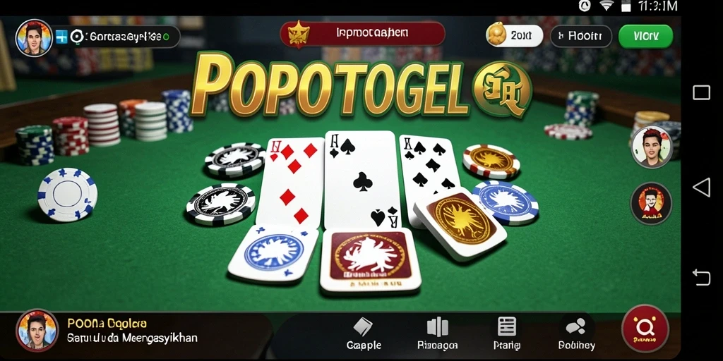 Tampilan menarik dari gameplay Gaple di POPOTOGEL.